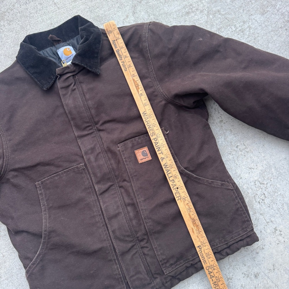Carhartt J22 DKB Dark Brown Sandstone Arctic Quilt Lined Duck Jacket Small - Picture 4 of 6